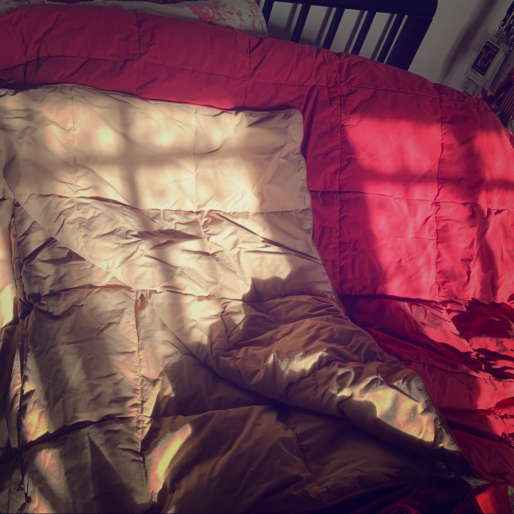 Comforter, Red & Cream Reversible, Twin